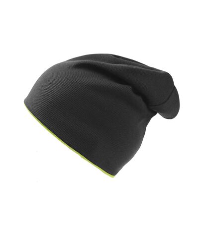 Atlantis Extreme Reversible Jersey Slouch Beanie (Black/Safety Green) - UTAB178
