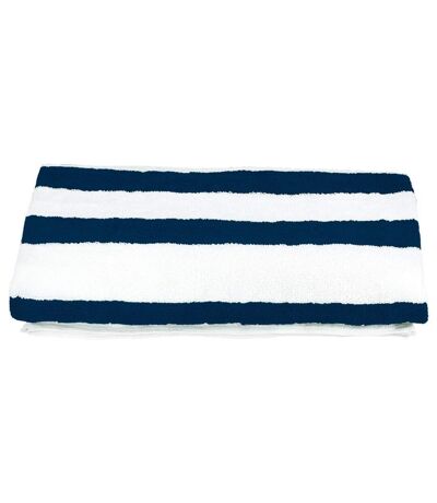 Serviette de toilette - REF POOL - bleu marine et blanc