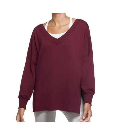 Sweat bordeaux femme nike yoga - l