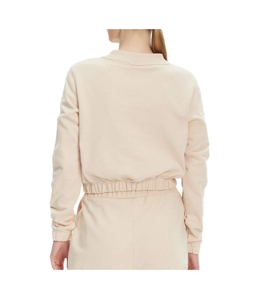 Sweat beige femme calvin klein jeans applique-2