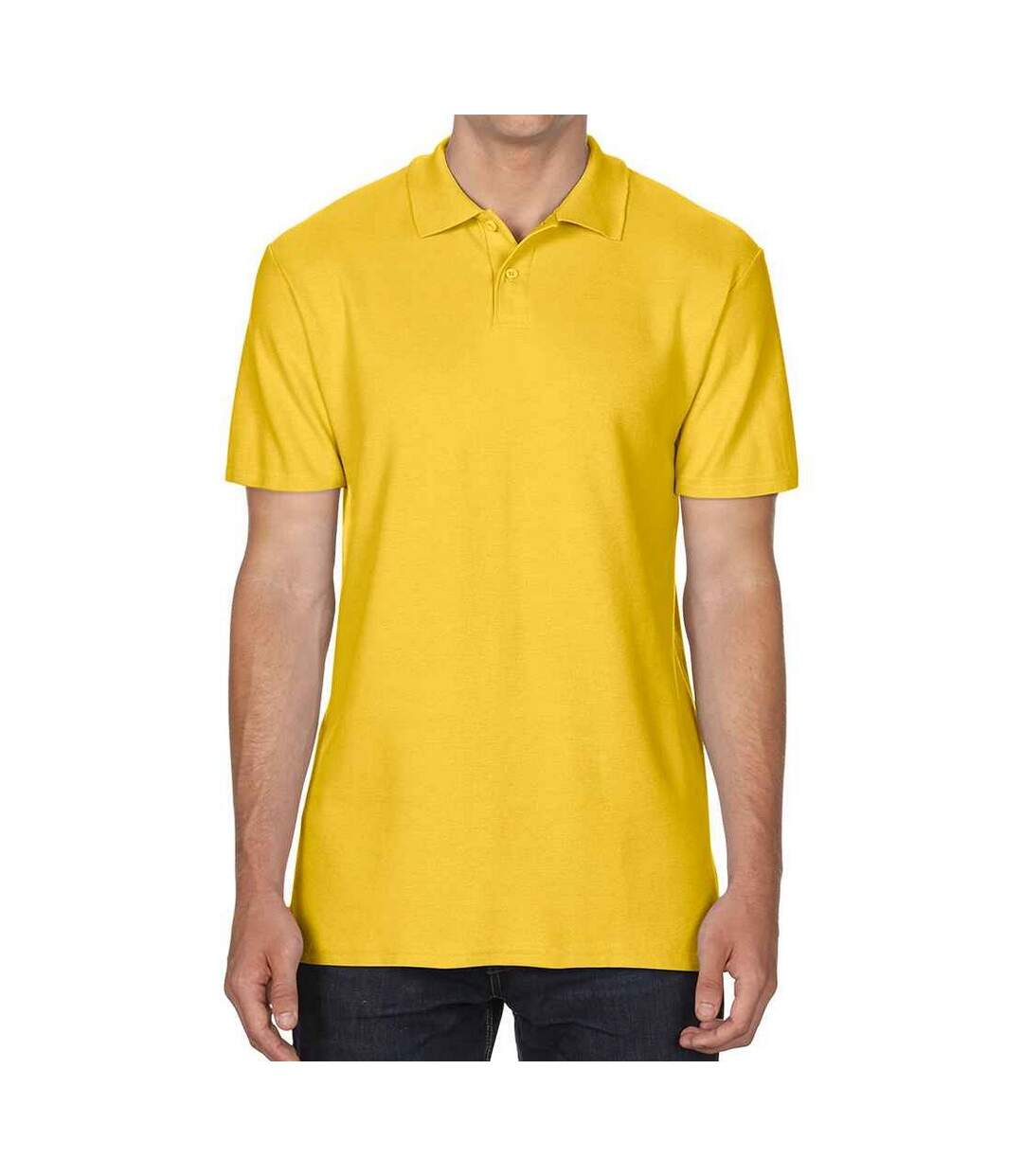 Mens softstyle double pique polo shirt daisy Gildan