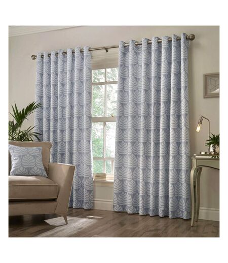 Horto eyelet curtains 90in x 54in blue Paoletti