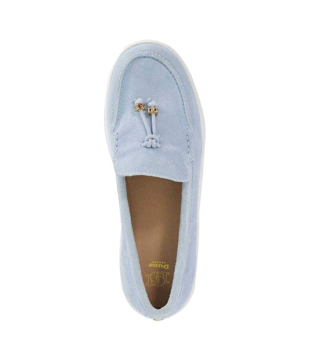 Womens/ladies Gasket Tassel Loafers Blue Dune London-3