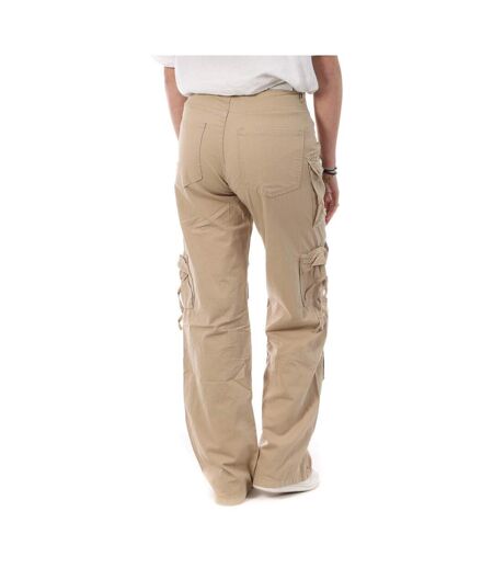 Pantalon Cargo Toile Beige Femme Monday Premium 3172 - L