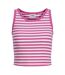 Womens/ladies Fallon Striped Tank Top White Fuchsia JJXX-2