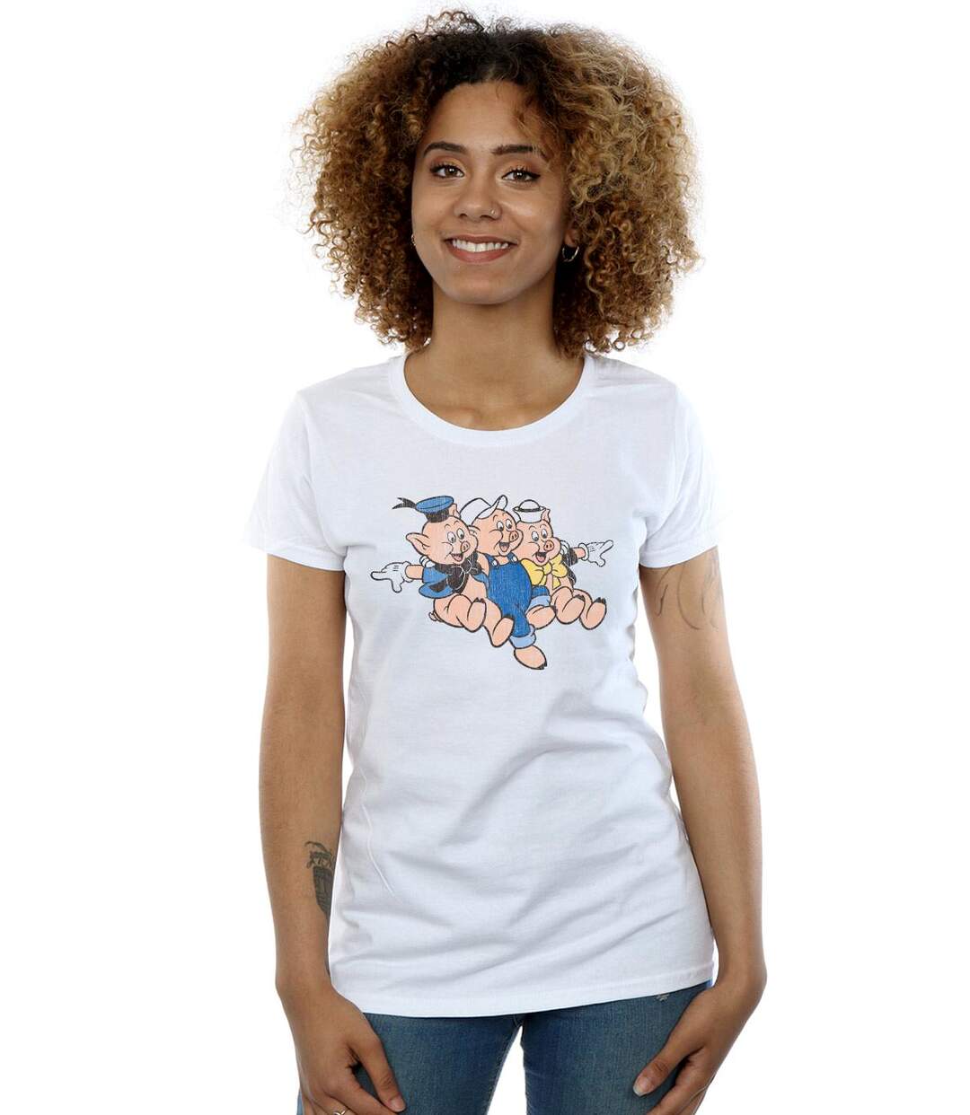 Disney - T-shirt THREE LITTLE PIGS JUMP - Femme (Blanc) - UTBI15943-2