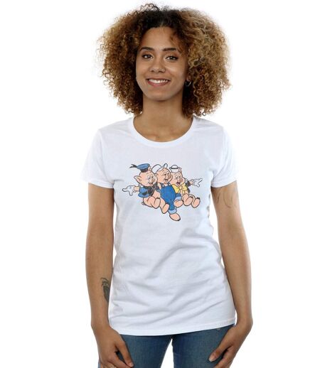 Disney - T-shirt THREE LITTLE PIGS JUMP - Femme (Blanc) - UTBI15943
