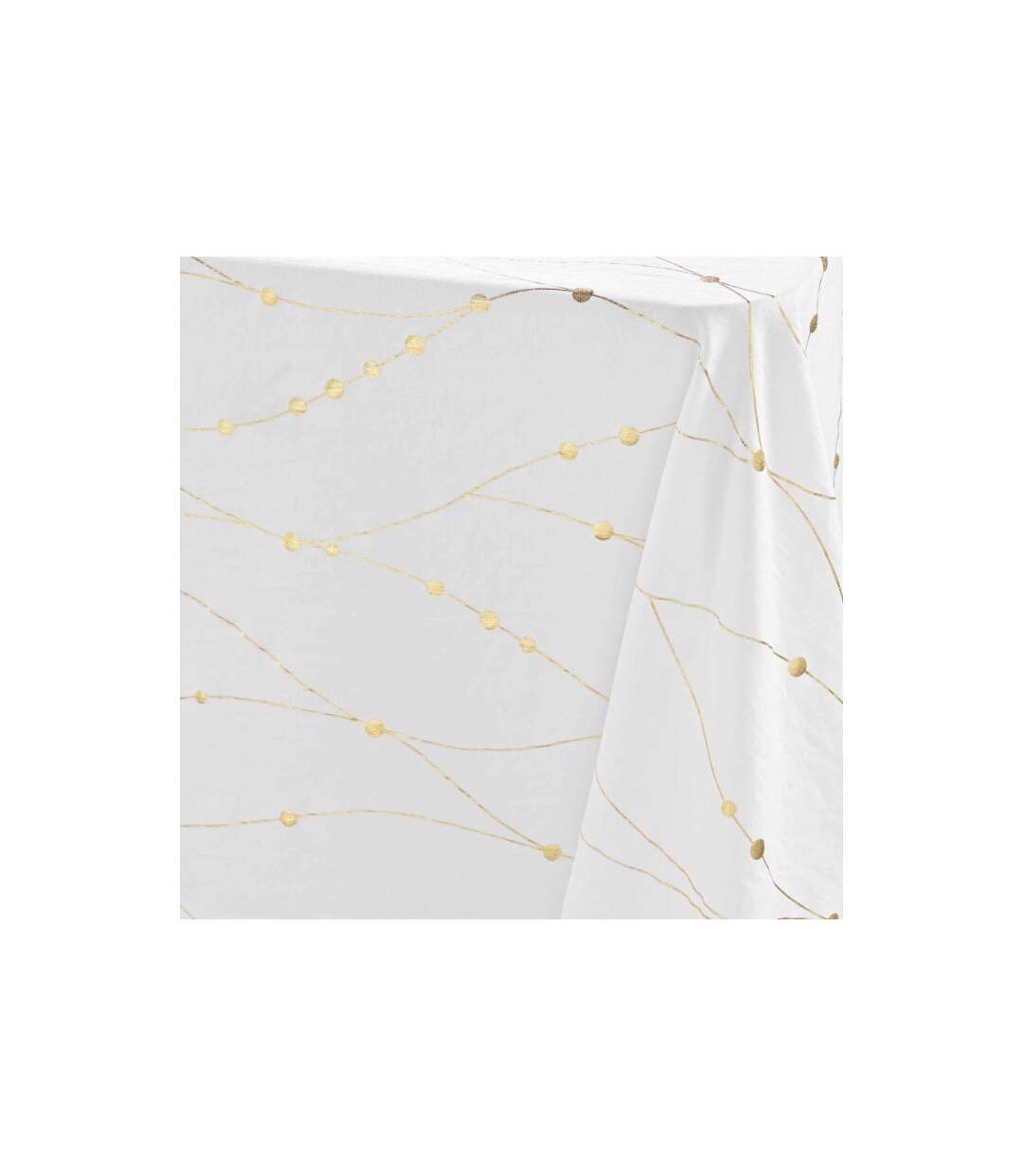 Nappe Antitache Imprimé Firmament 140x240cm Blanc & Or-2