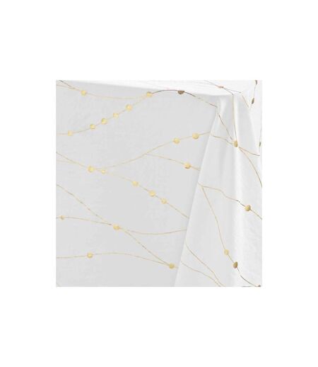 Nappe Antitache Imprimé Firmament 140x240cm Blanc & Or