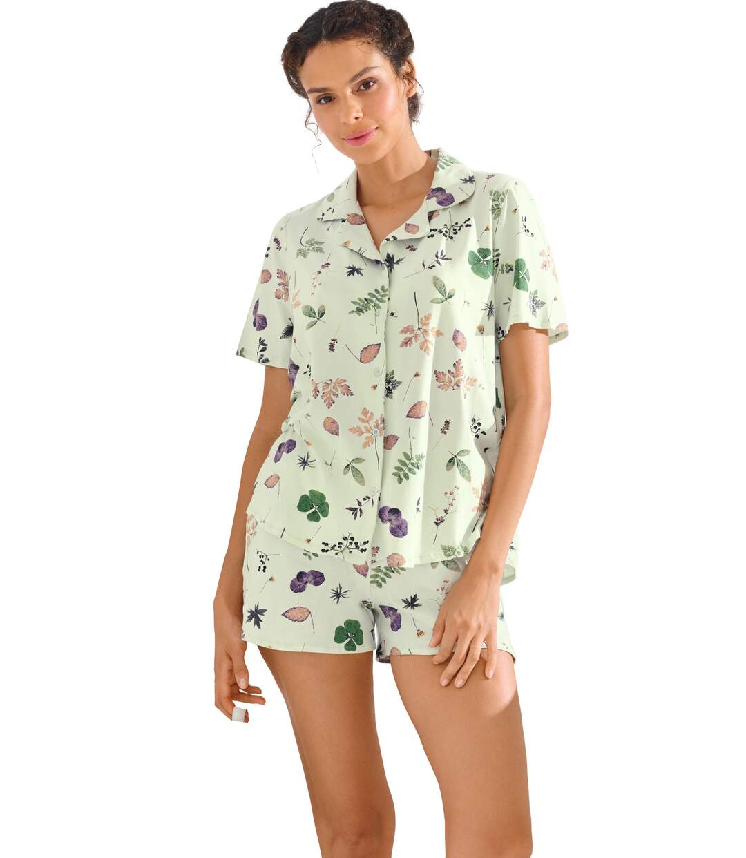 Pyjama short chemise manches courtes POMPEYA Lisca-1