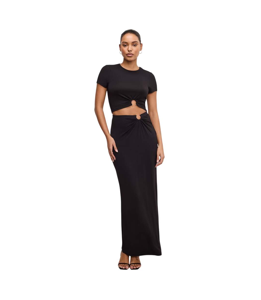Jupe Longue Femme Noir Good American-1