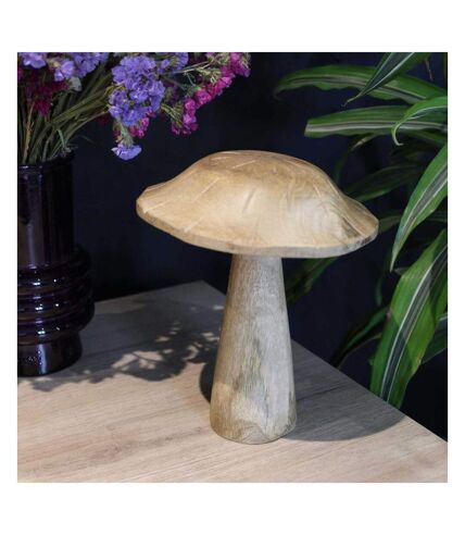 Champignon déco en manguier 18 x 15 cm