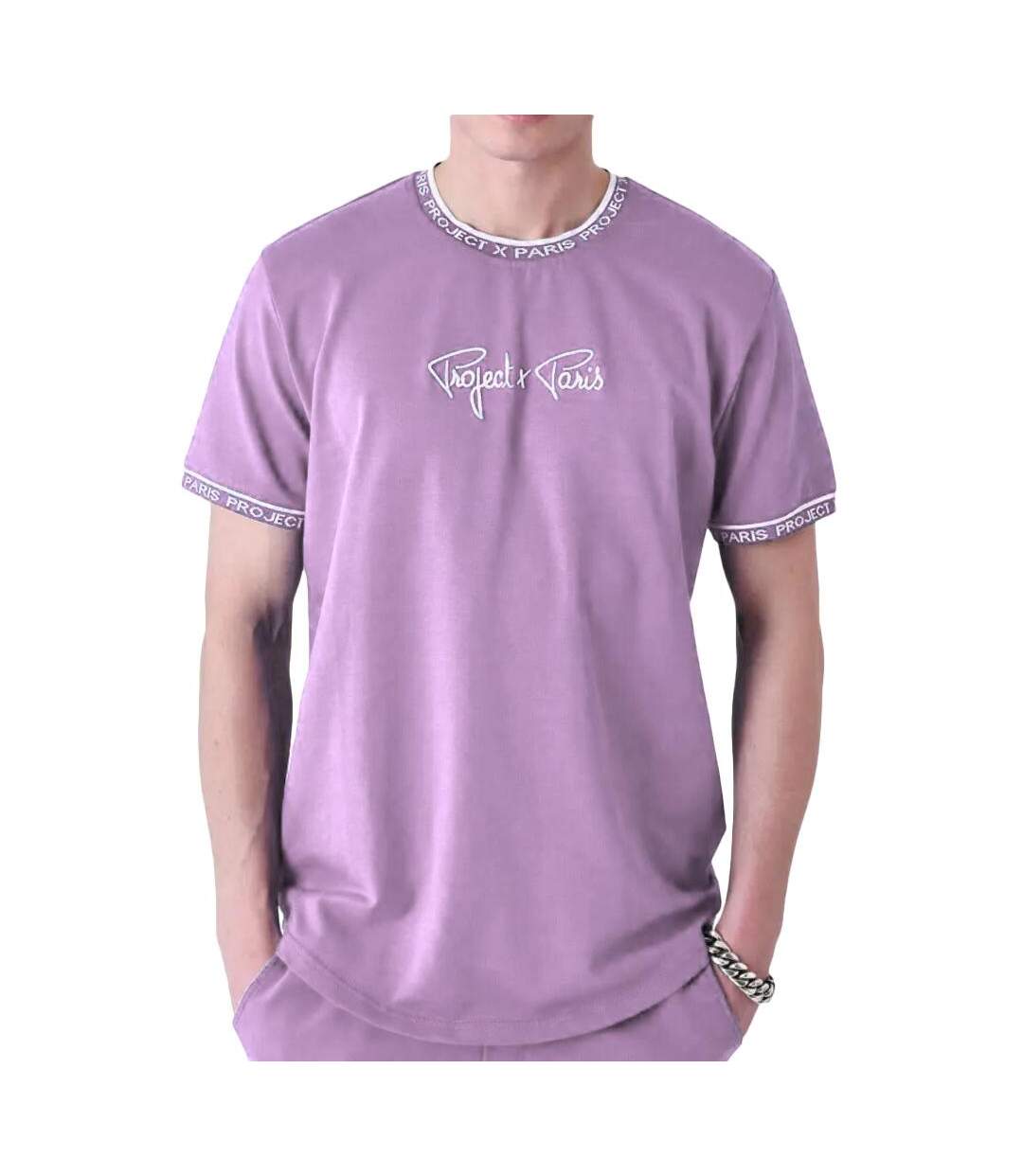 T-Shirt violet/blanc homme project x paris 2511114-1
