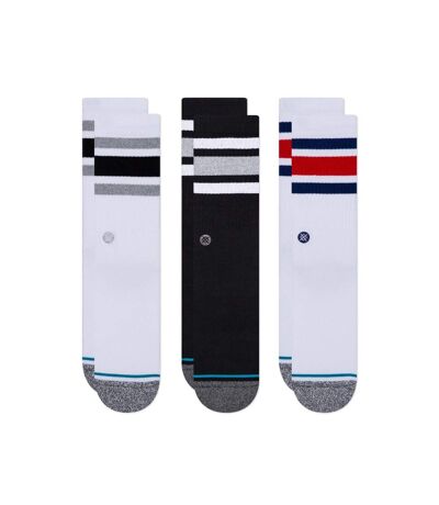 STANCE Lot de 3 paires de Chaussettes Homme Coton THE BOYD 3 PACK Blanc Noir