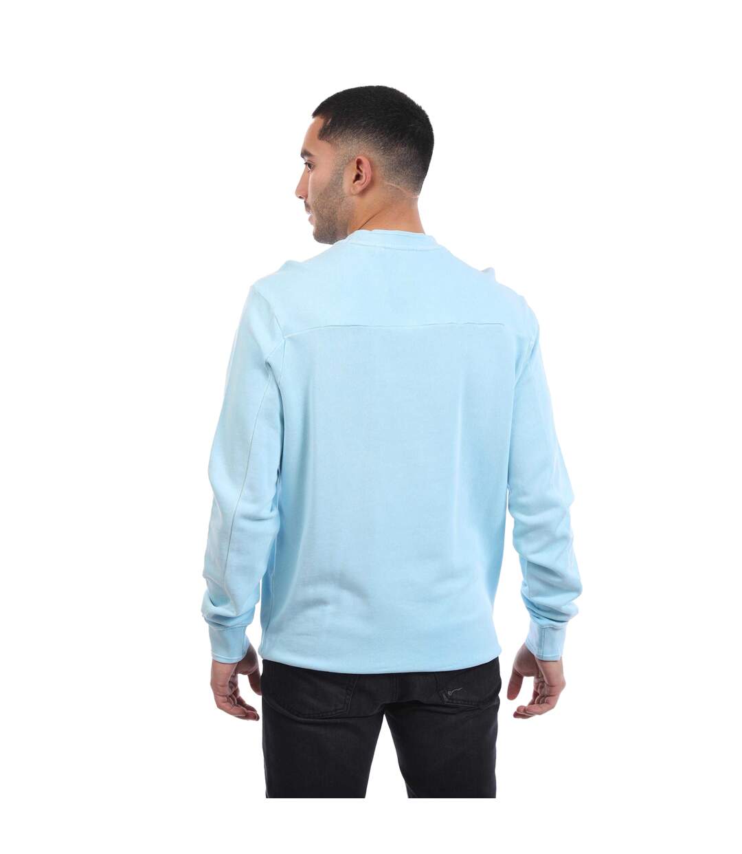 Mens Natural Dyed Crew Neck Sweatshirt Blue Lyle & Scott-3