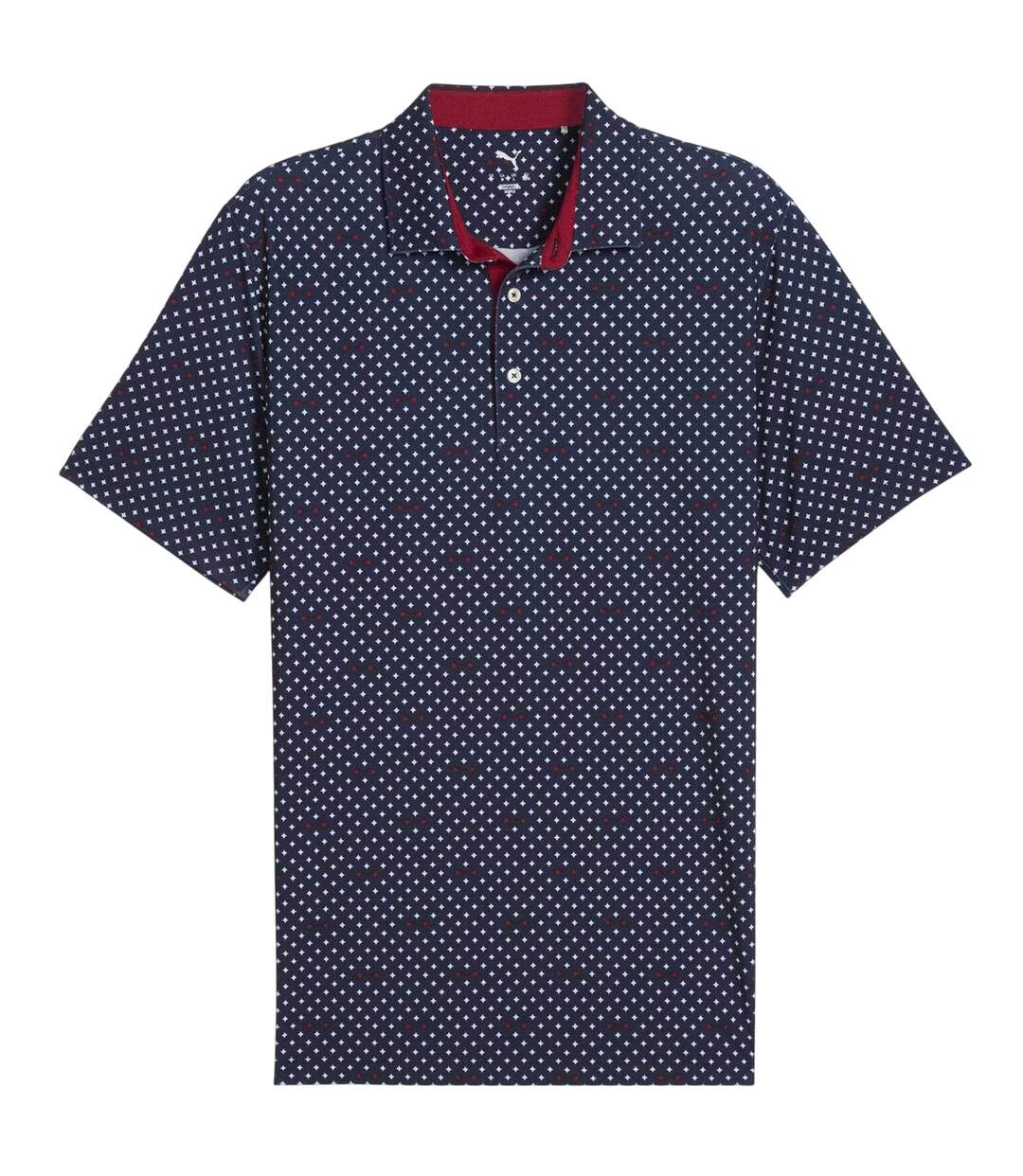 Mens Burgh Performance Polo Shirt Dark Navy White Puma-2