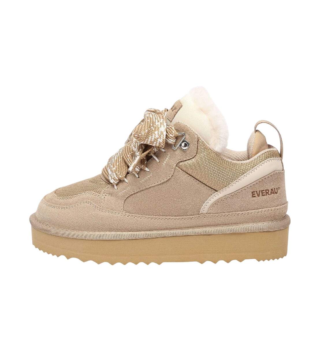 Womens/ladies Marbled Leather Trainers Sand EverAu-3