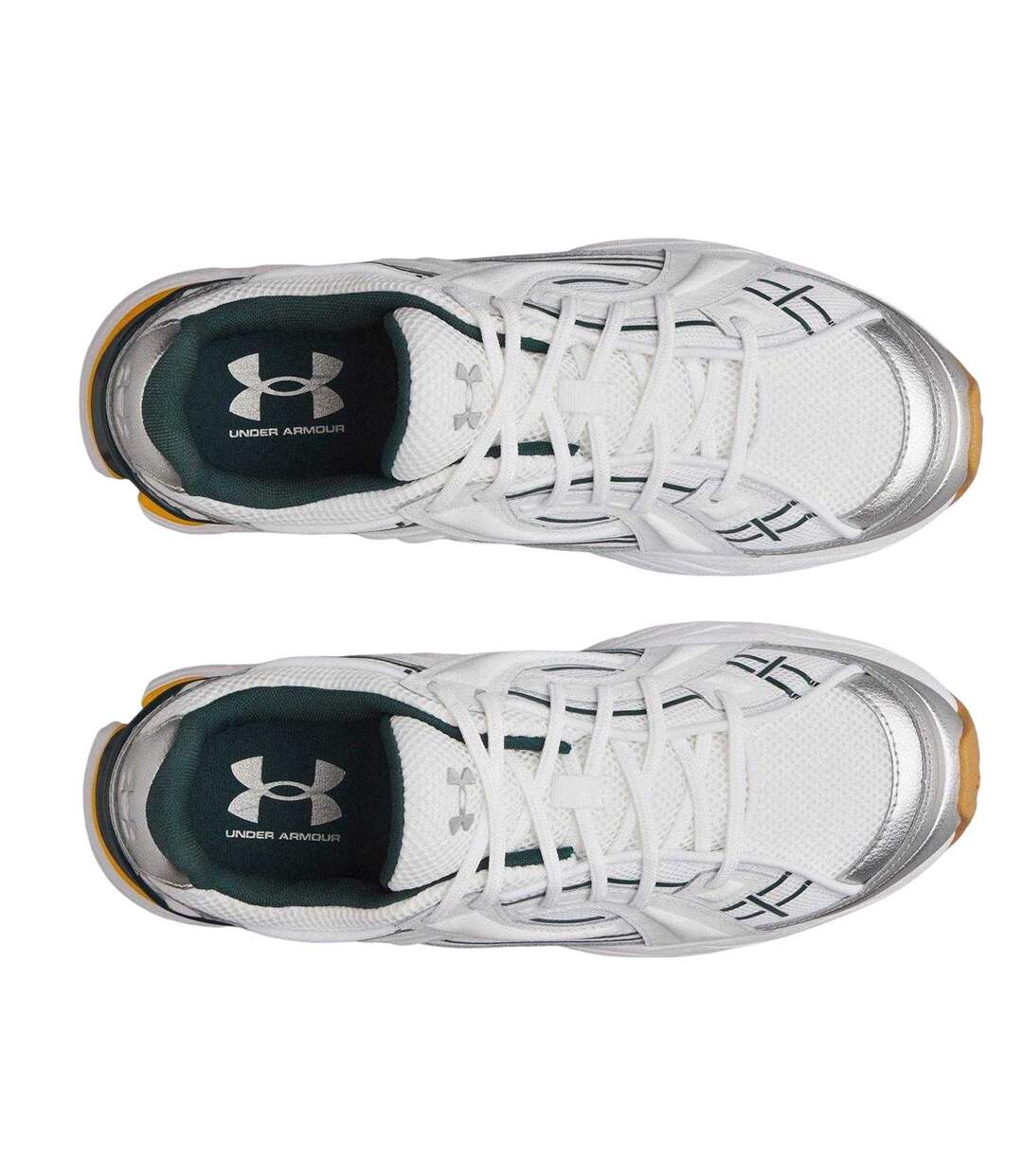 Mens Sola Trainers White Green Gold Under Armour-3