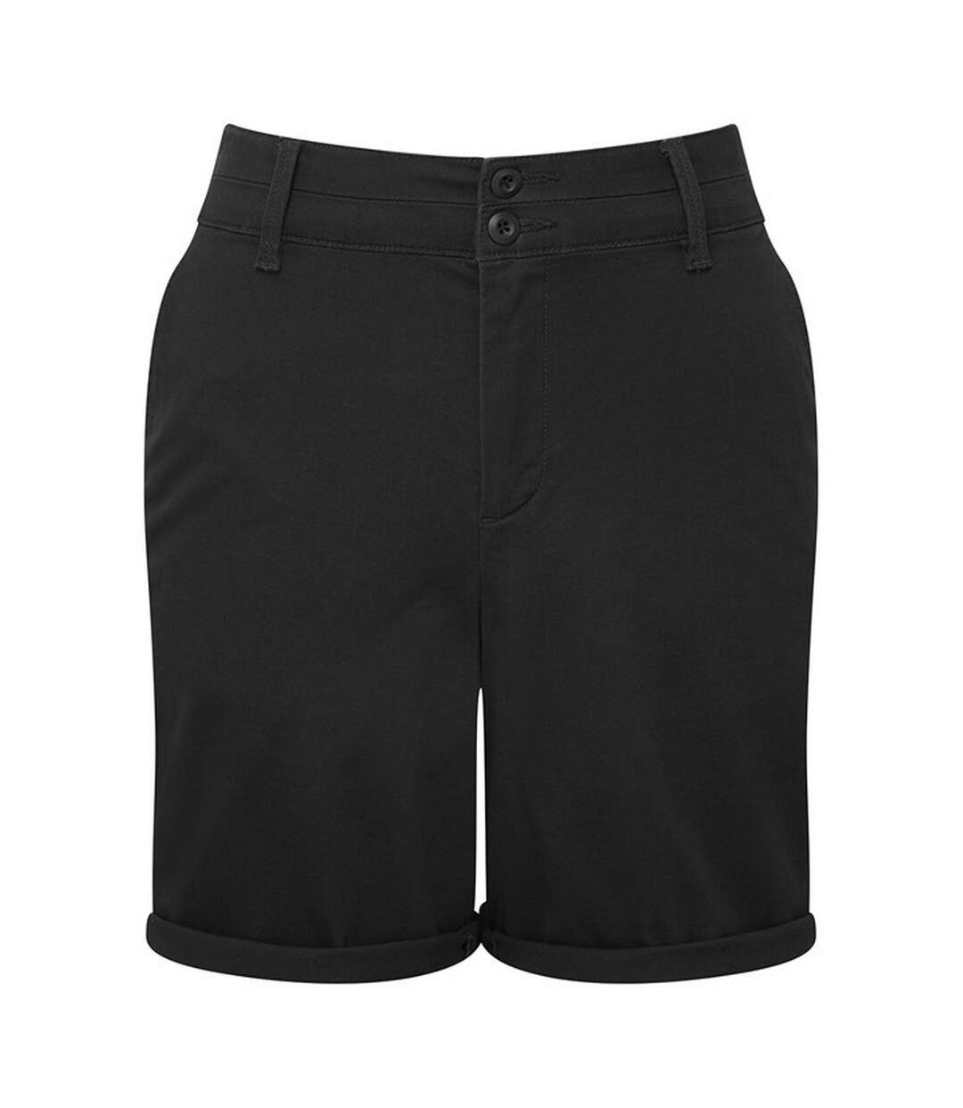 Womens/ladies chino lightweight shorts black Asquith & Fox