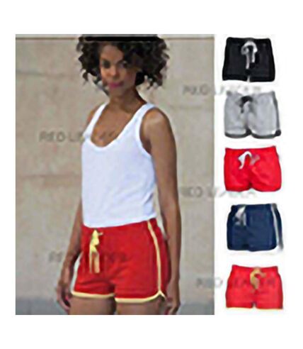 Short de sport rétro femme rouge/jaune Skinni Fit