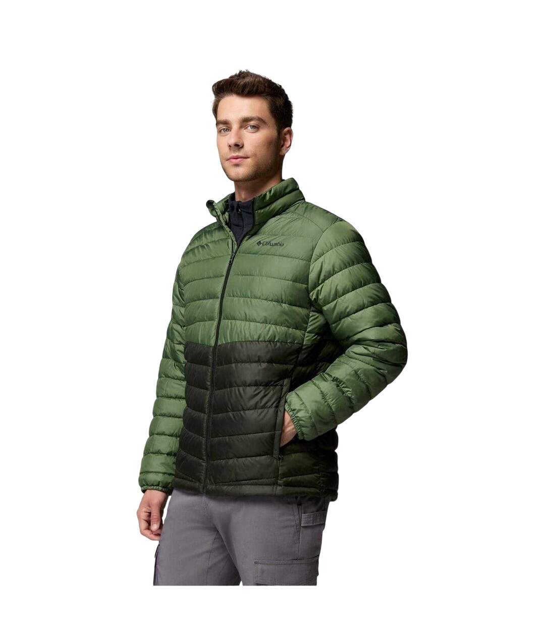 Mens Fosters Patterned Insulated Insulated Puffer Jacket Green Black Columbia-3