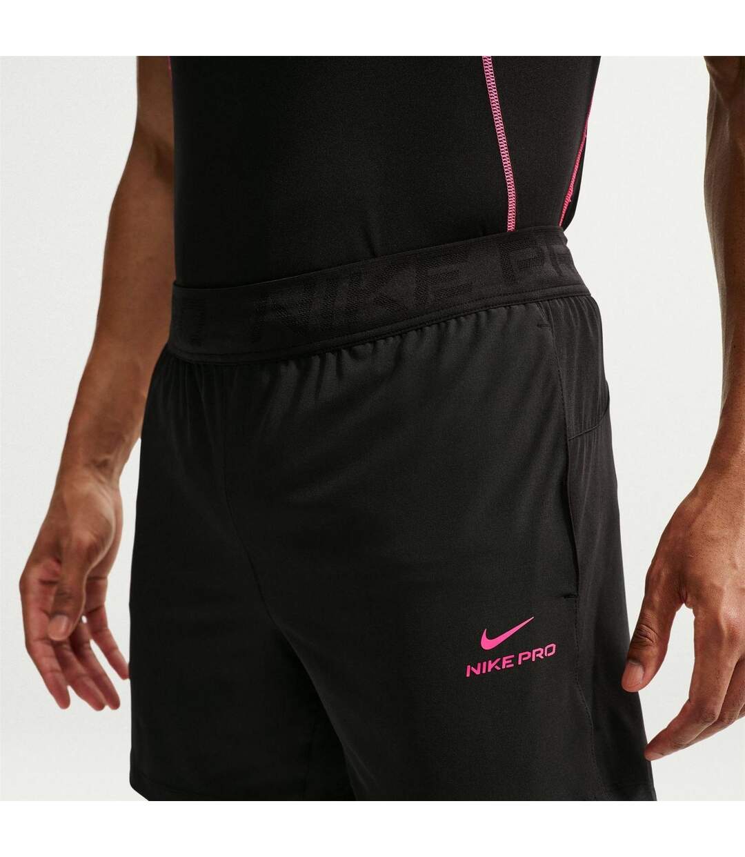 Mens 6 Dri-fit Running Shorts Black Hyper Pink Nike-1
