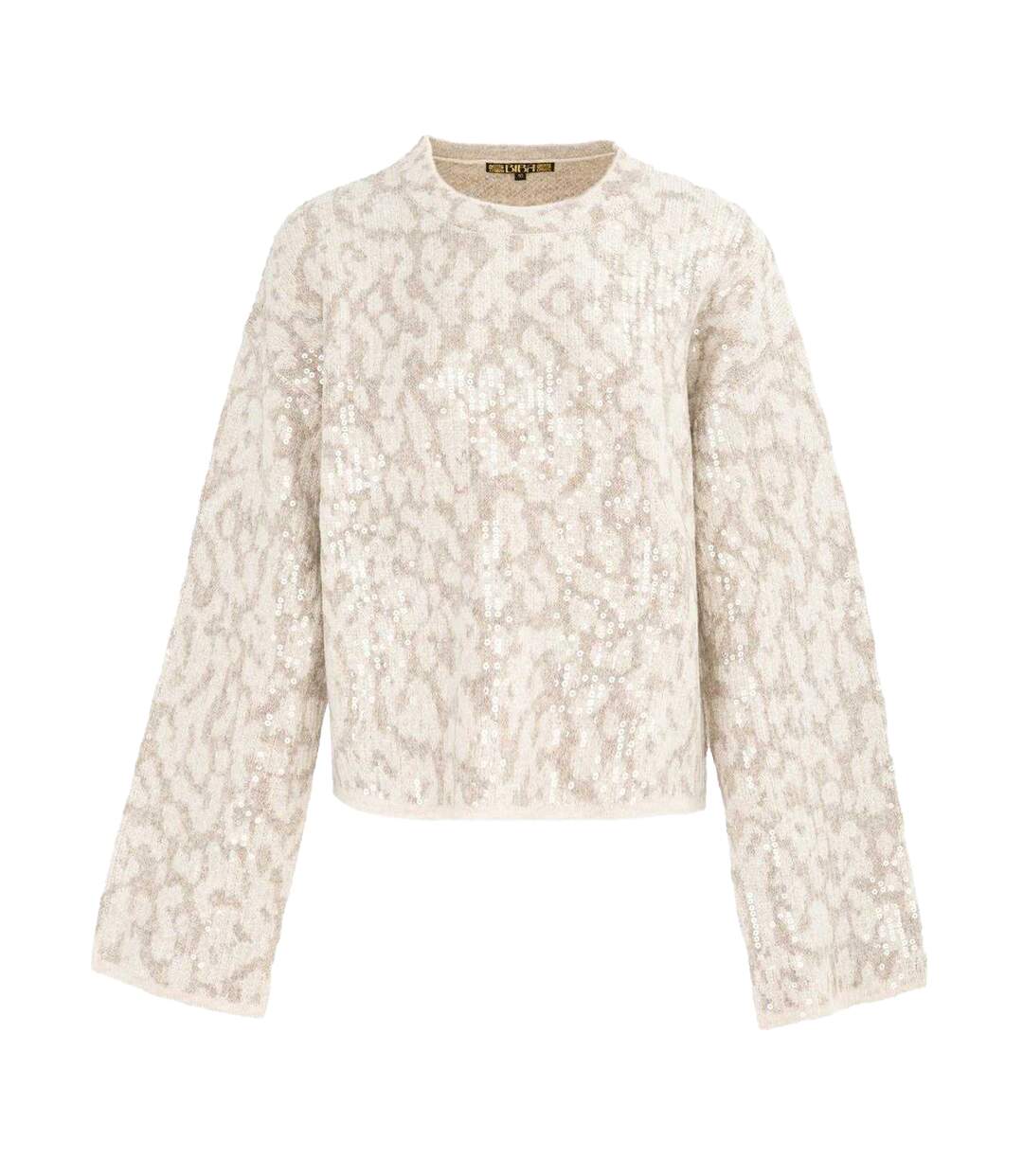 Pull Motif/style Imprimé Léopard Femme Beige Gris Biba-1