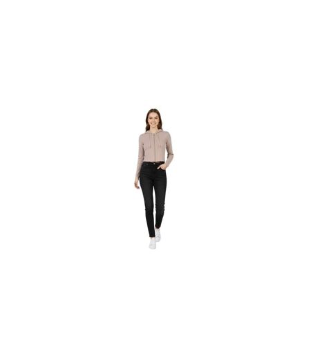 Womens/ladies Knitted Cropped Full Zip Hoodie Taupe Jack Wills