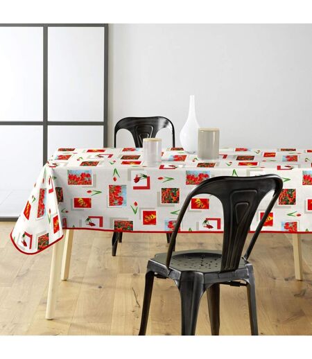 Nappe Toile Cirée Tulipe 140x240cm Rouge