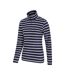 Womens/ladies camber striped half zip fleece top navy Mountain Warehouse