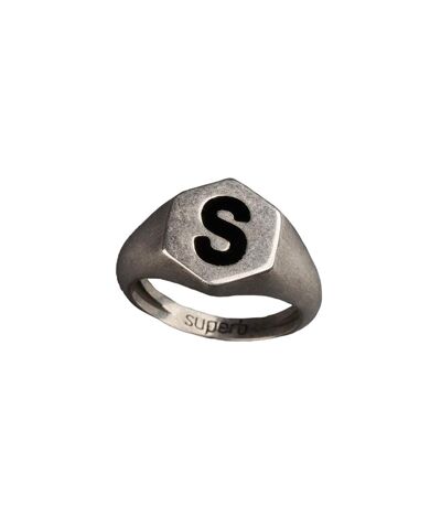 SUPERBE bague femme Hexagone noire en argent