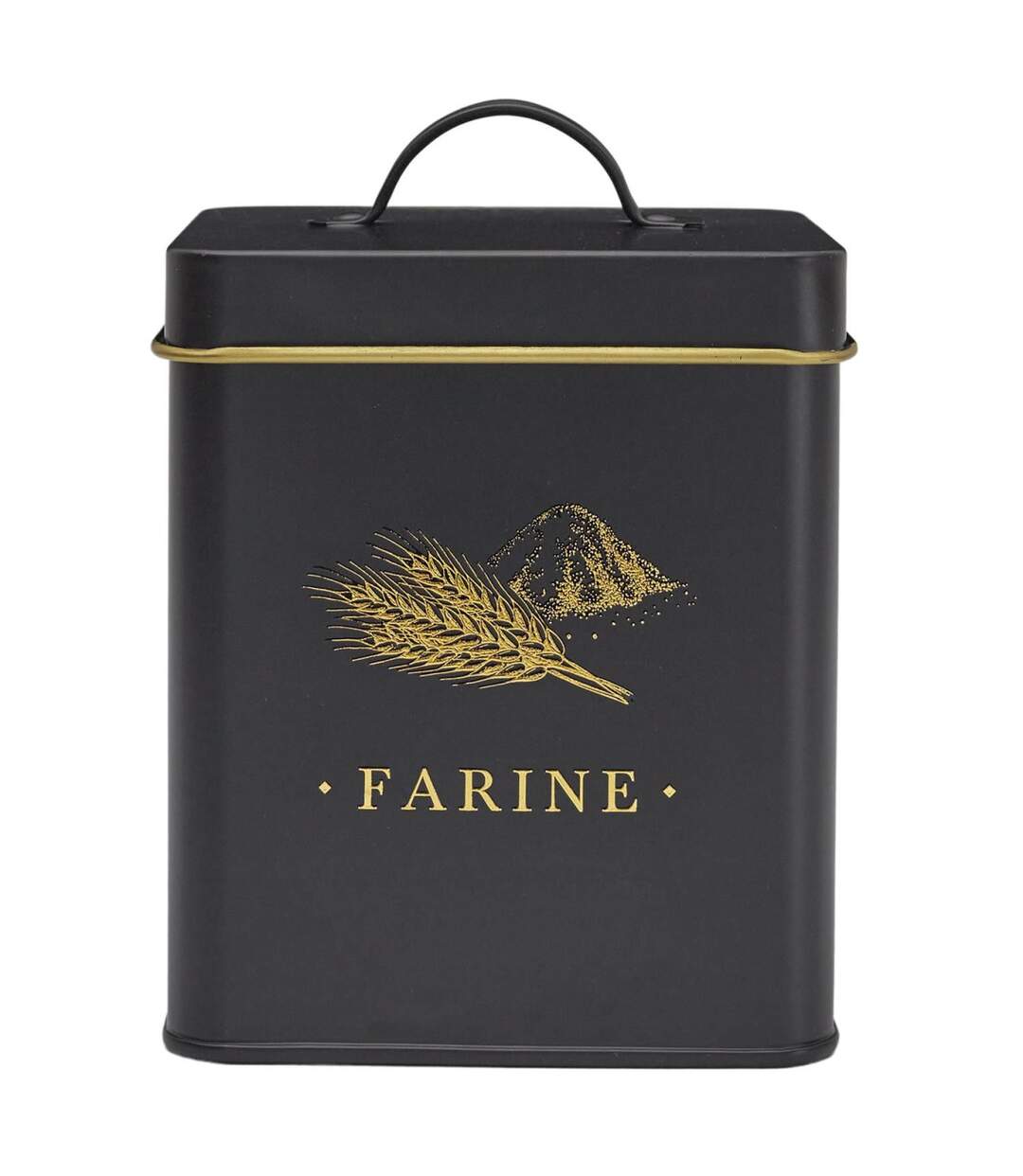 Boîte à Farine en Métal Lounge 19cm Noir-2