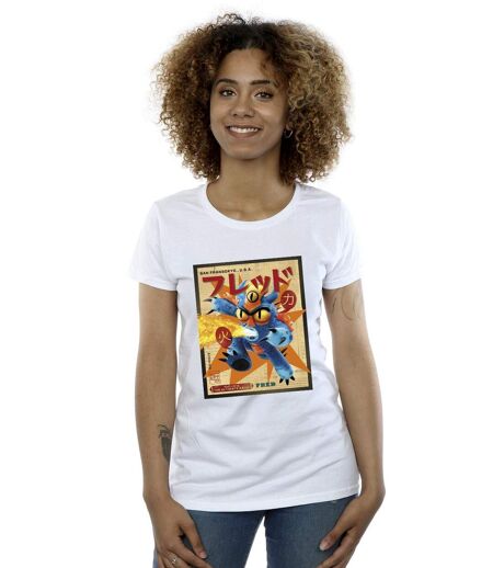 Disney - T-shirt BIG HERO BAYMAX FRED NEWSPAPER - Femme (Blanc) - UTBI13108