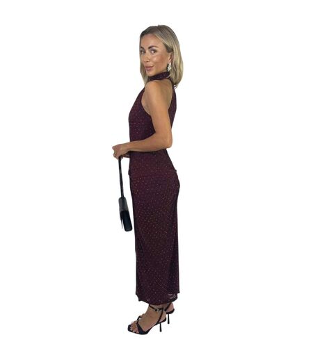 Robe Mi-longue Fête Motif/style Strass Femme Pourpre AX Paris
