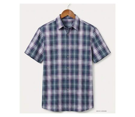 K-DRAN TABACGT3P - Chemisettes manches courtes violette pour homme en mélange coton-polyester