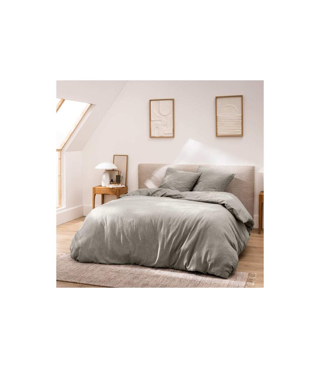 Parure de Lit 3 Pièces Meline 240x220cm Anthracite-1