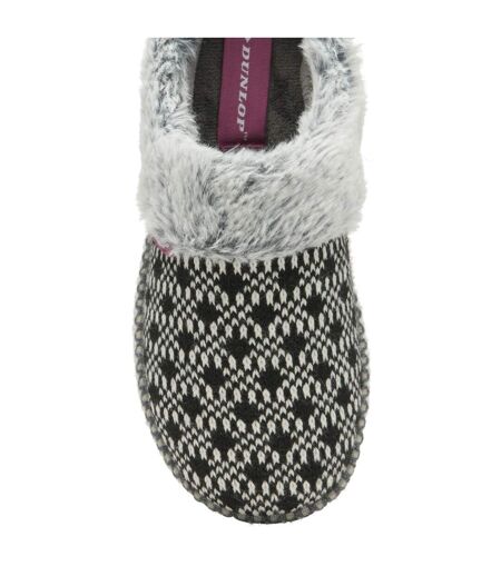 Ladies Cosy Memory Foam Open Back Knitted Slippers