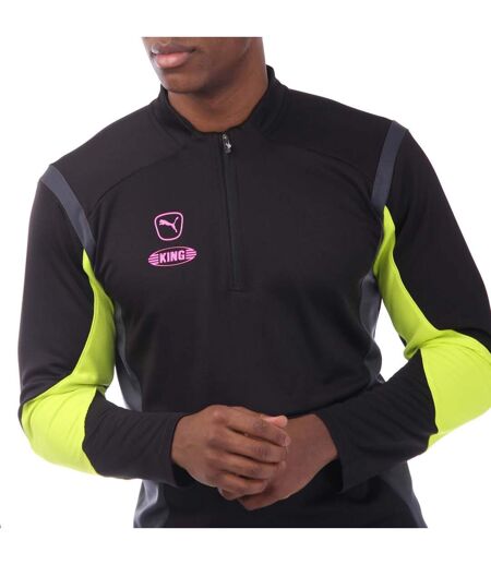 Mens King Pro Quarter Zip Top Black Puma