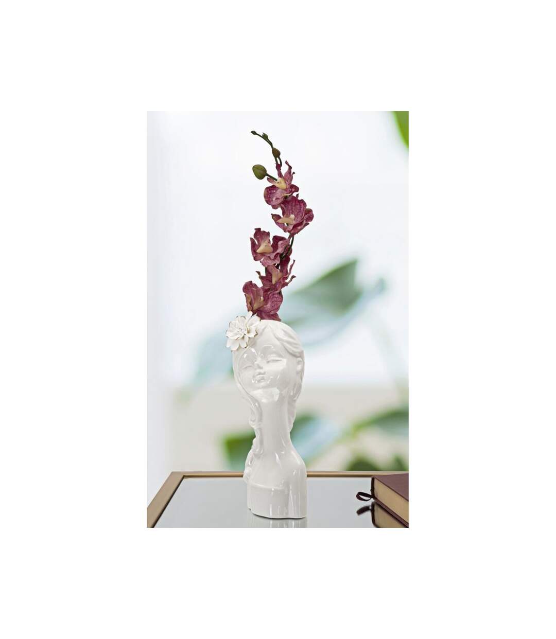Vase Déco en Porcelaine Young Lady 24cm Blanc-5