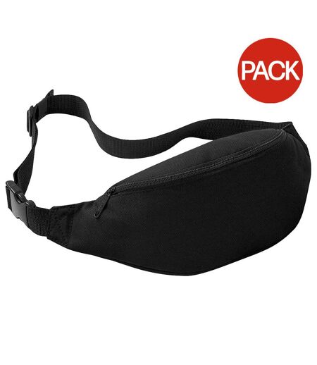 Pack of 2  Adjustable belt bag 2.5 litres  black Bagbase