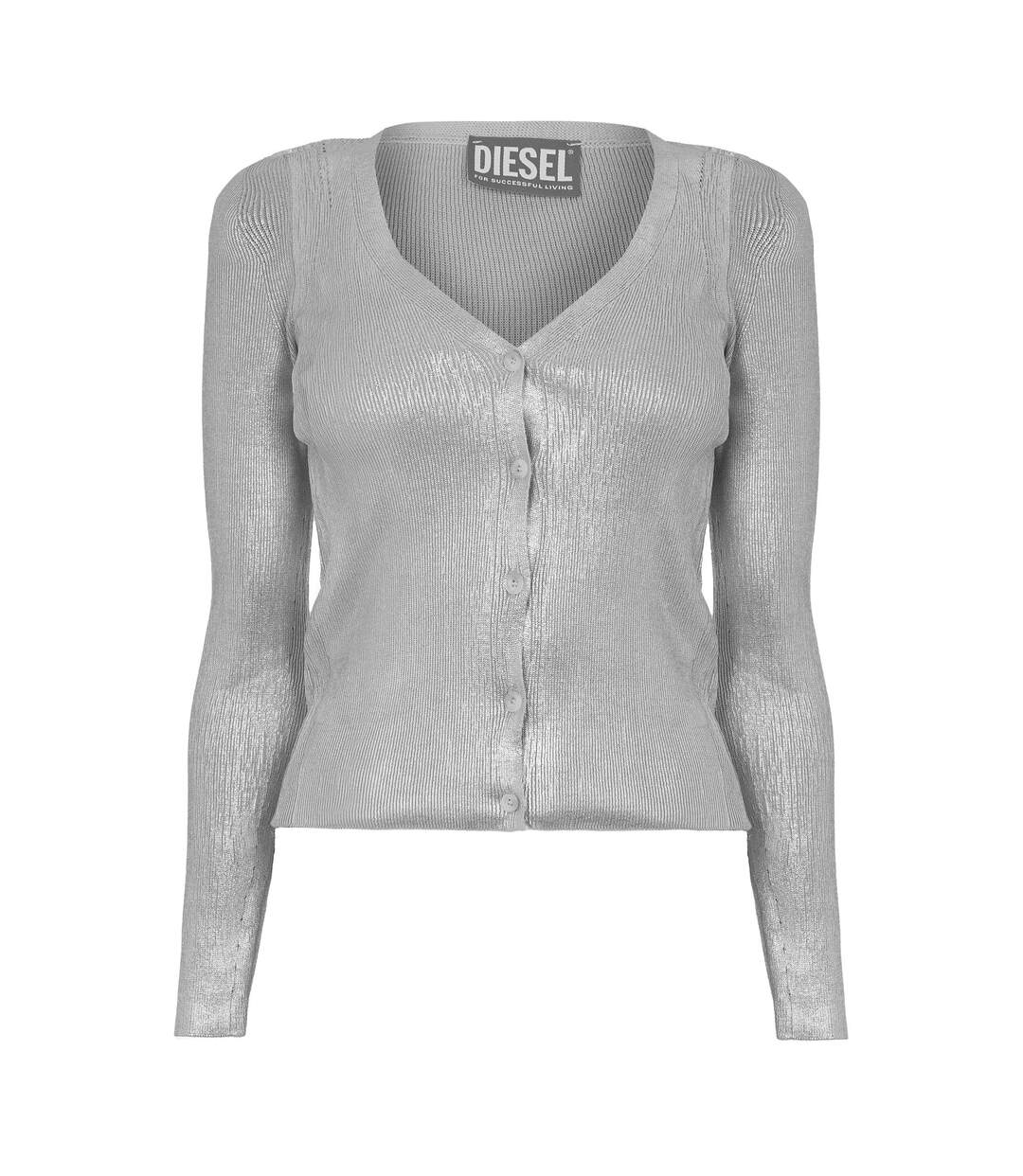 Womens/ladies Isotta V Neck Regular Cardigan Grey Diesel-1