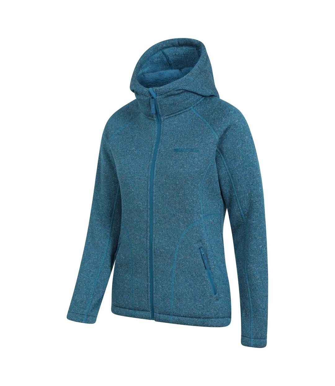 Womens/ladies nevis faux fur lined full zip hoodie teal Mountain Warehouse