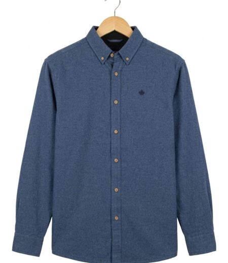 CHALLENGER BUCAREST2 — Chemise à carreaux manches longues flanelle bleu : le confort chaud au style classique