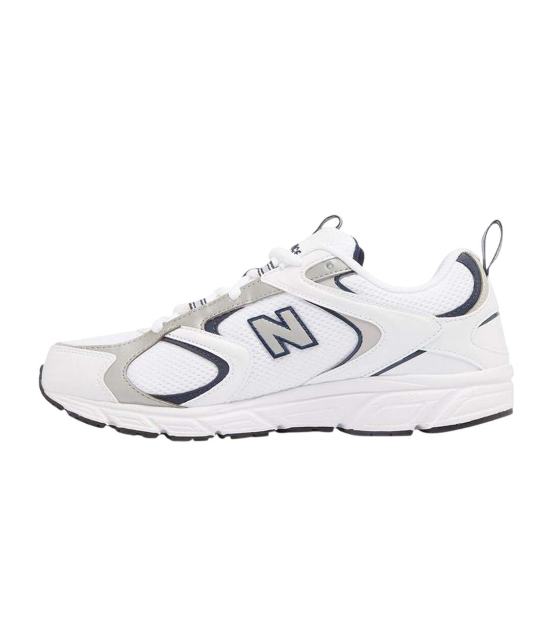 Womens/ladies 408 V1 Leather Trainers White Navy New Balance-2