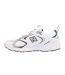 Womens/ladies 408 V1 Leather Trainers White Navy New Balance-2
