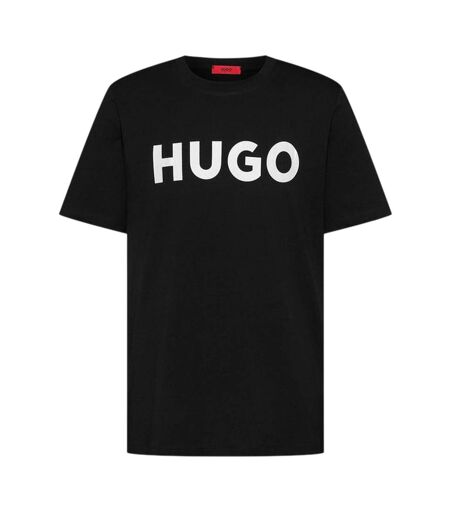 Mens Dulivio Contrast Logo T-shirt Black White Hugo