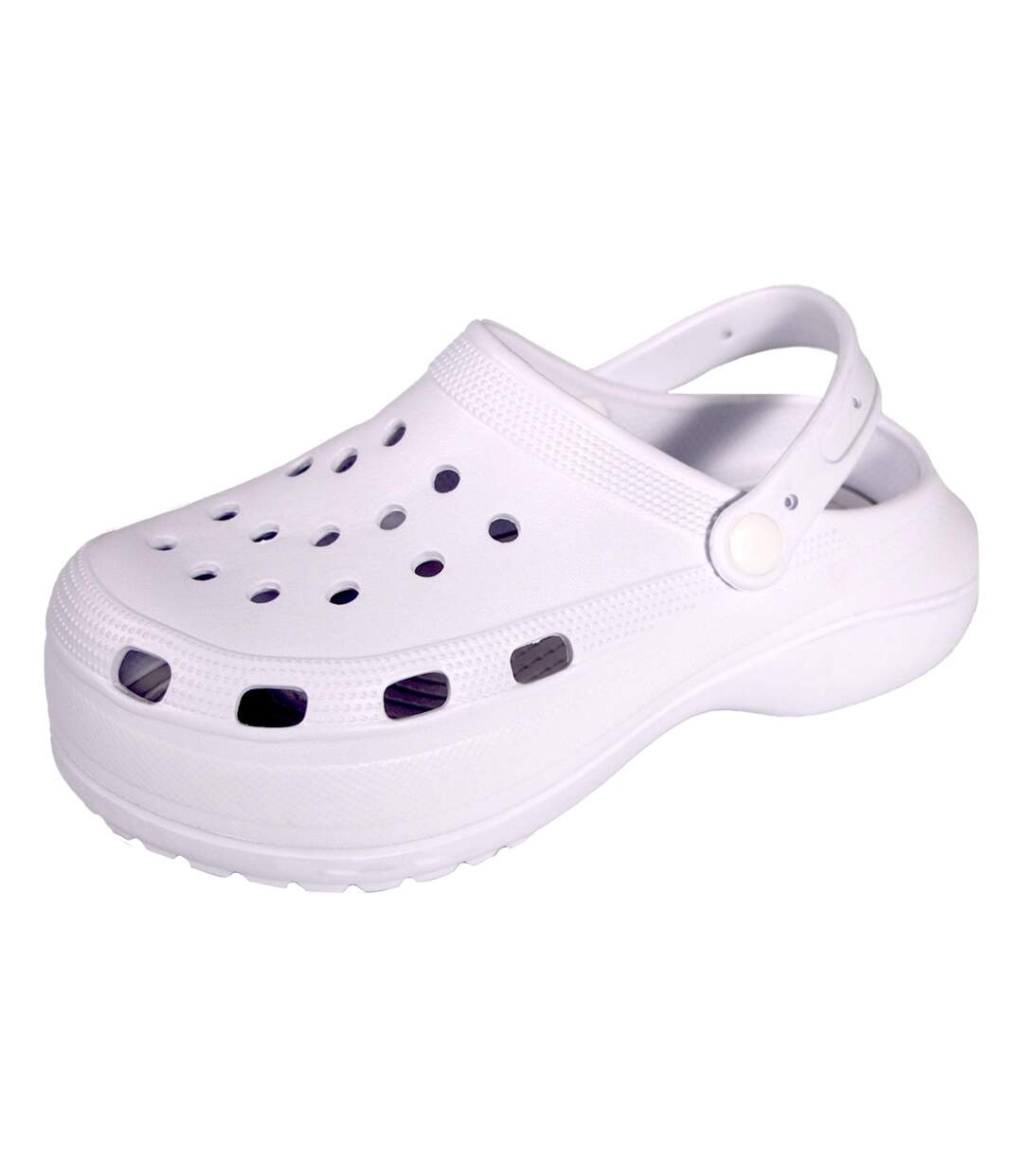 Womens/ladies Platform Clogs White Keanu-1