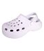 Womens/ladies Platform Clogs White Keanu-1