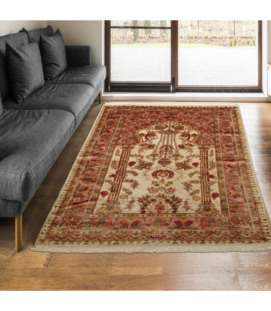 Authentique tapis d'Orient fait main en soie JIHANGIR 66-2