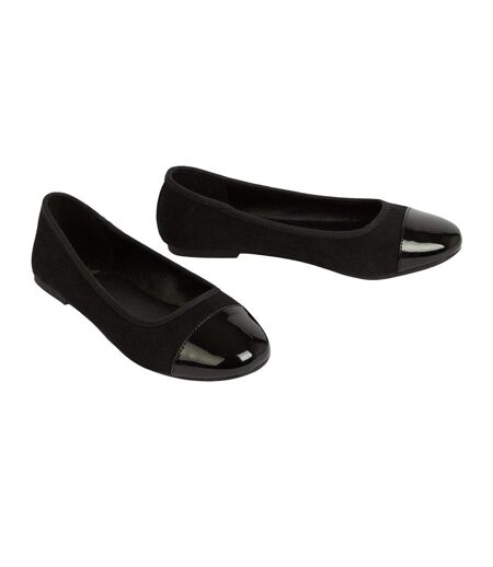 Womens/ladies tilly extra wide pumps black Good For The Sole